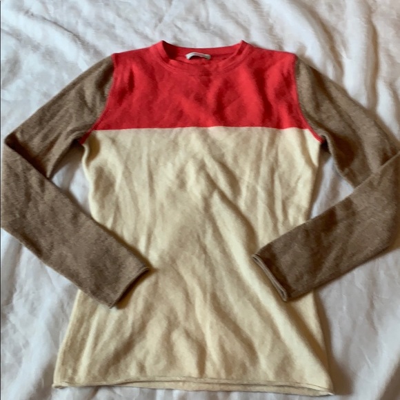 Garnet Hill Sweaters - Garnet Hill color block cashmere sweater, small